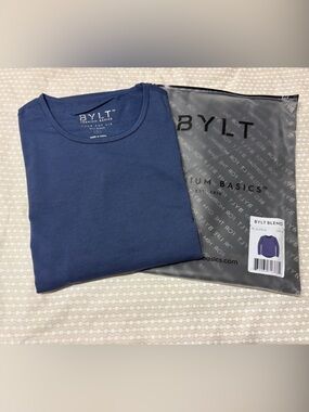 BYLT Basics Premium Drop-Cut Long Sleeve Shirt Blue XL
